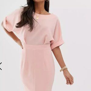 NWOT - ASOS DESIGN wiggle midi dress in blush